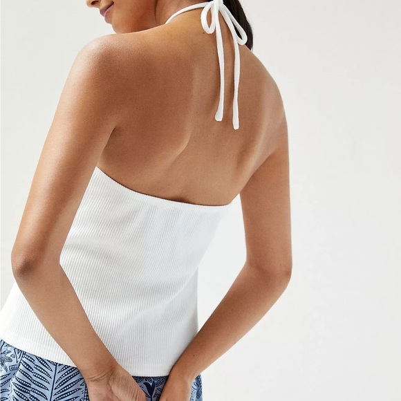 Anthropologie Current Air ribbed white halter top - Picture 7 of 7